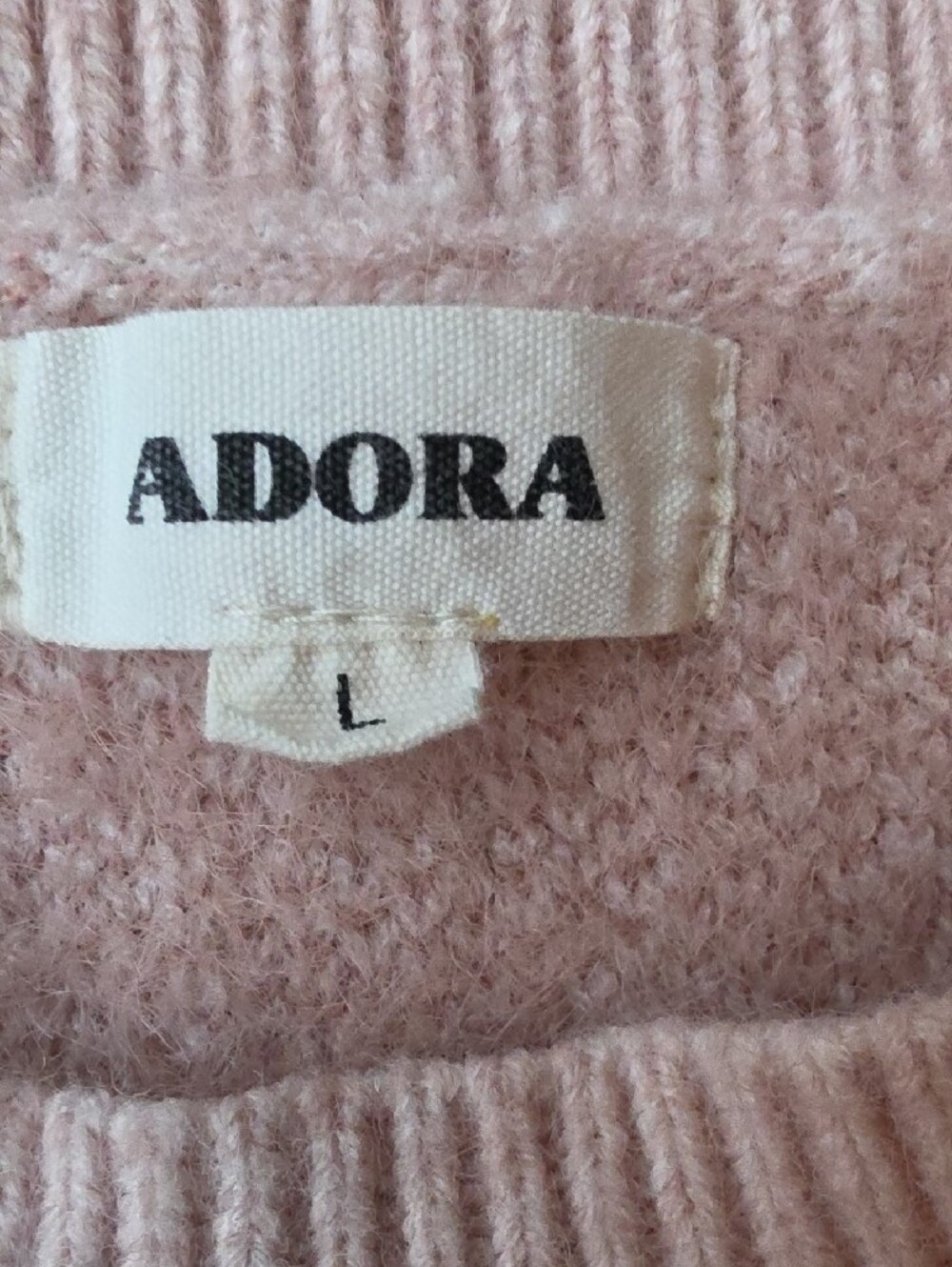 (L) ADORA Pink Heart-Print Crewneck Sweater Soft Cozy Romantic Lounge Date Night - Picture 3 of 9